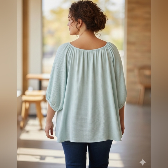 NWT Ava & Viv Gauzy Top - Picture 3 of 6